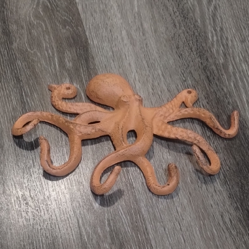 Rustic Orange Octopus Wall Decor